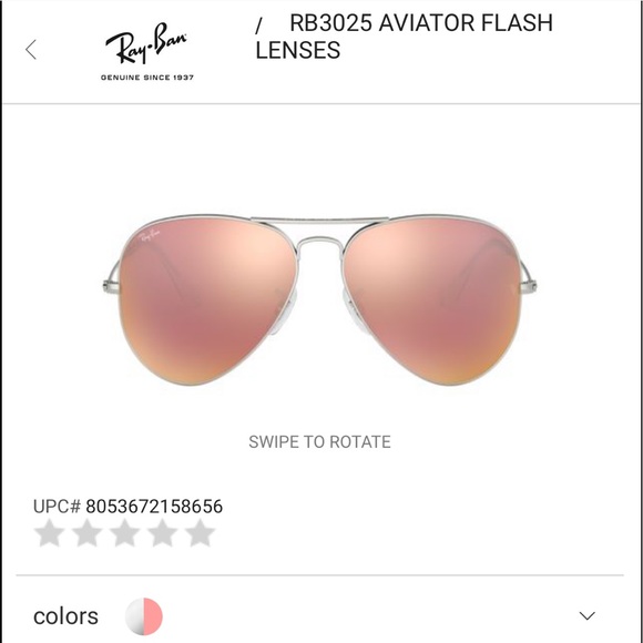 Ray Ban AVIATOR FLASH LENSES silver copper Flash - Picture 3 of 8
